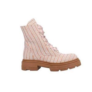 Le Pepite Italy Combat Moto Dr Martens style Canvas Boots sz 8 NEW $320